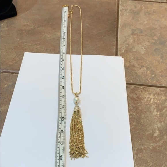 Laura Van luxury designer gold long tassel pearl - Picture 6 of 8